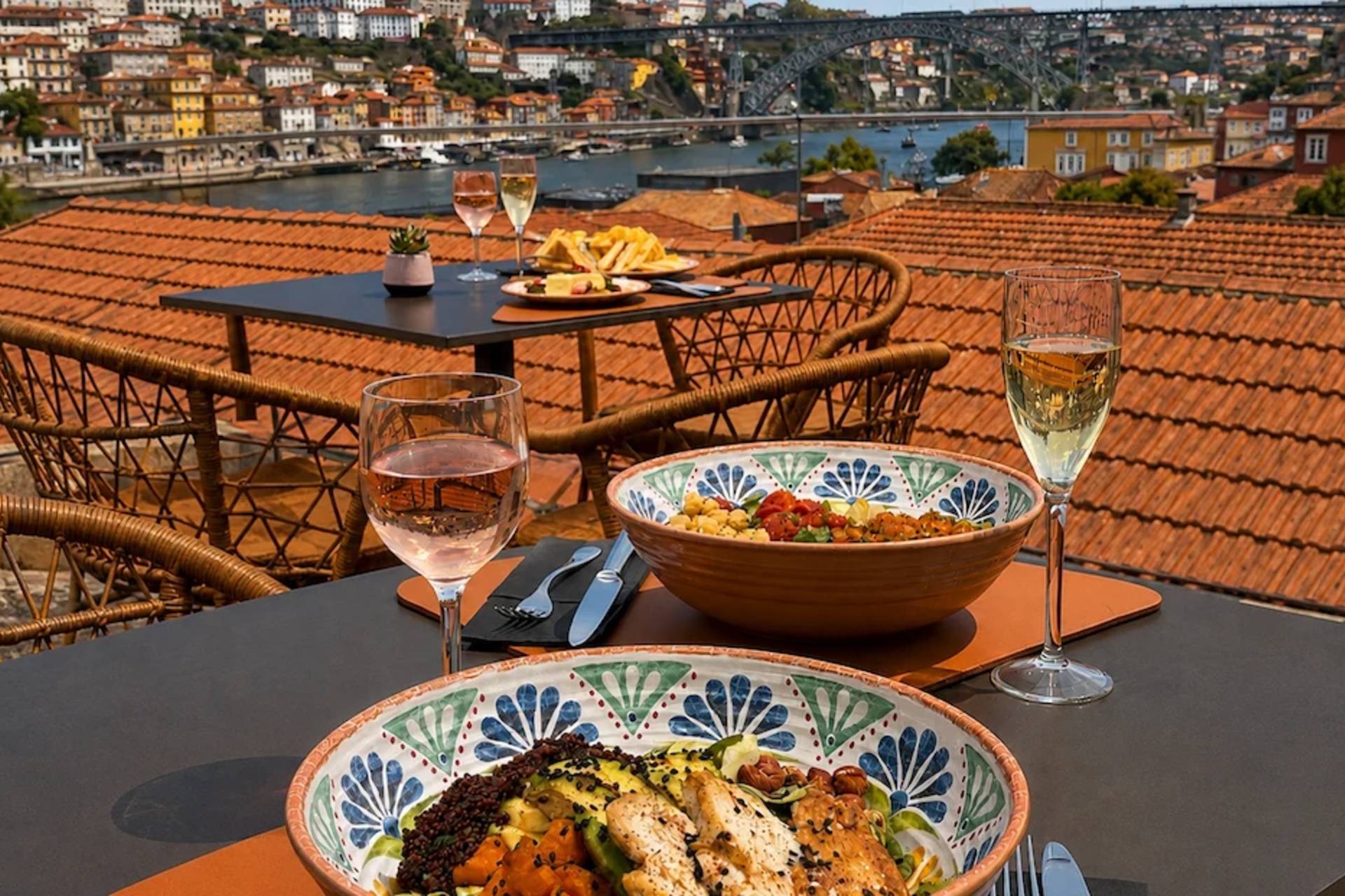 As refeições são leves neste terraço